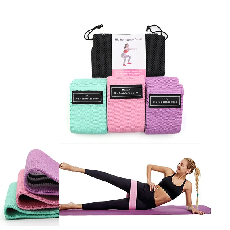 

High quality elastic hip circle resistance bands fabric band for strength training