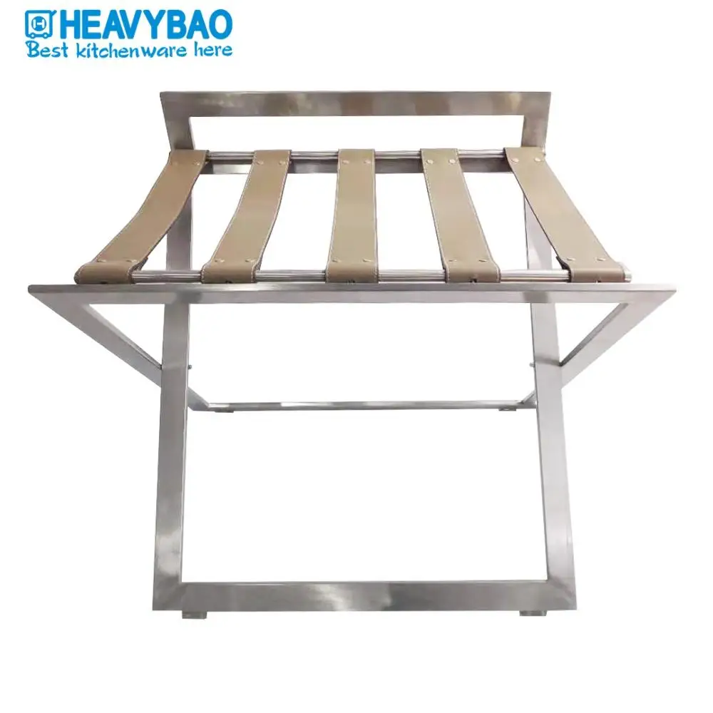 
Heavybao High Quality Hotel And Restaurant Stainless Steel Universal Luggage Rack With PU Belt  (62399868504)