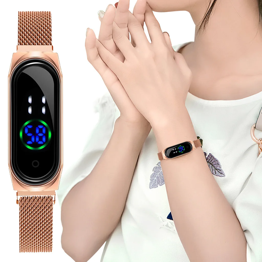 

New hot MI4 women rectangular touch screen LED watch with magnet strap electronic watch, 6 colors