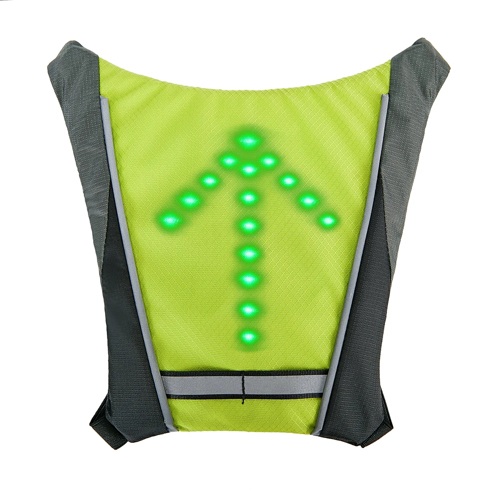 

Scooter indictor light led turn signal vest safety riding backpack led light, Yellow, army green, grey