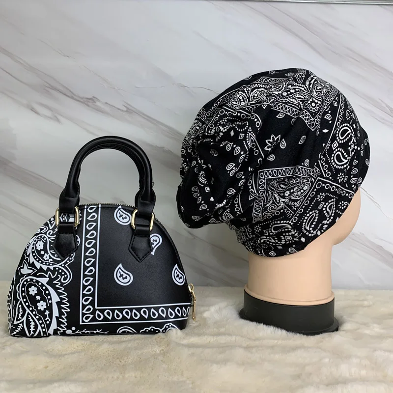 

New Purse Set Women Summer Purses And Handbags 2021 Tote Handbags Chain Shoulder Bags Printing Muslim Hijab Hat And Purse Set