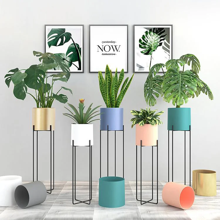 

Easy Style Galvanized Metal Plant Stand Planter Shelf for Flower Pot, Customized