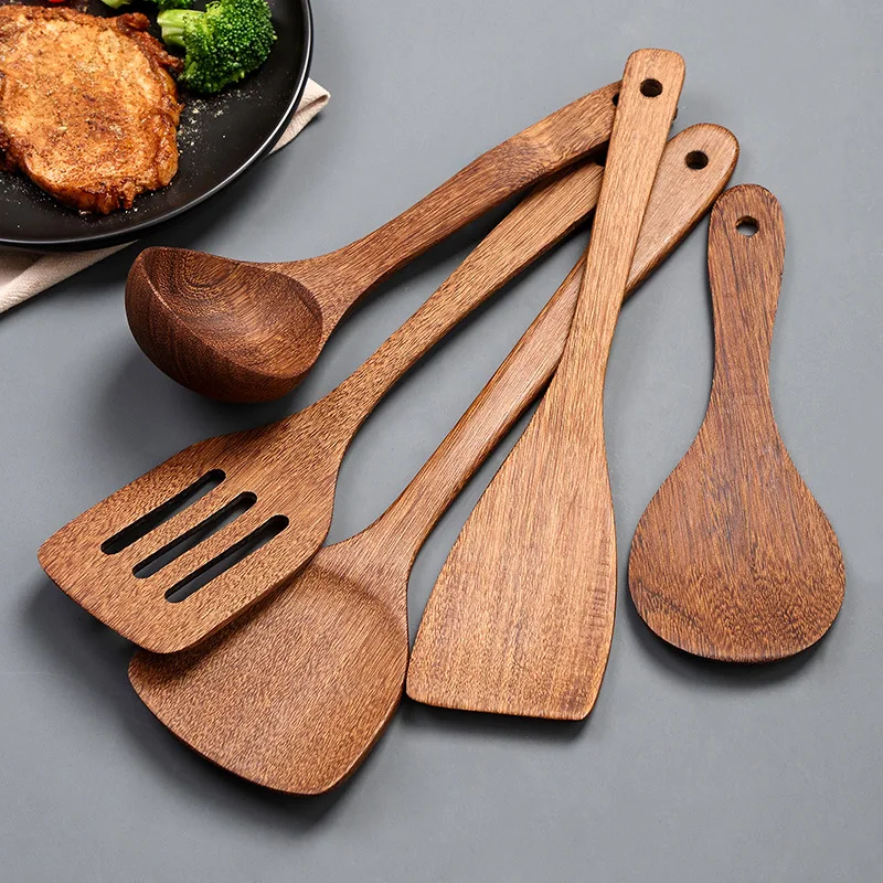 

Wooden Spatula Kitchen Nonstick Dedicated Wooden Kitchenware Heat Resistant Wooden Cooking Shovel Spoon