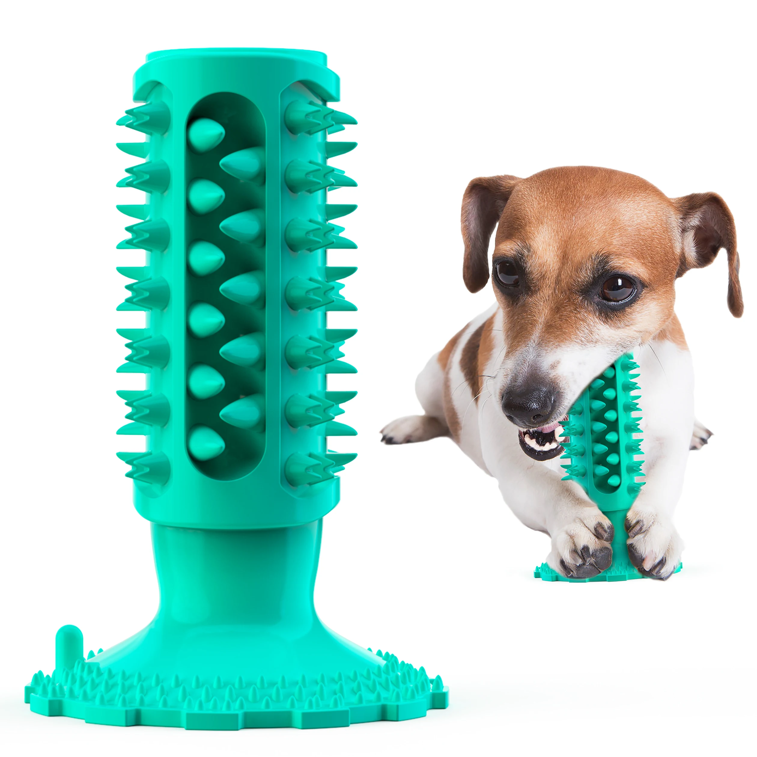 

Hot Selling Pet products Dog Toys Molar Tooth Cleaning Dog Toothbrush Chew Toy, Green, yellow, turquoise