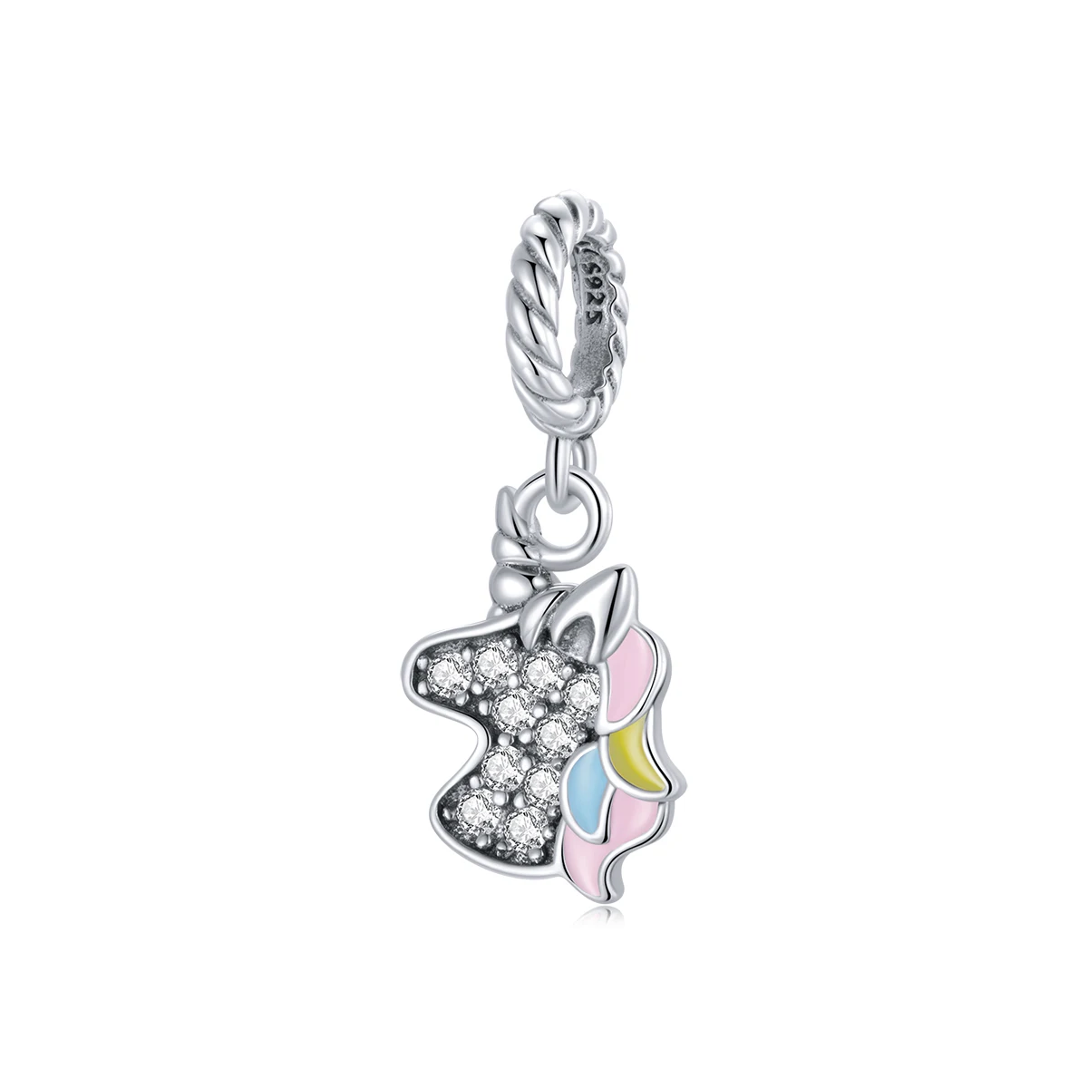 

SCX123 New Trendy DIY bracelet charm 925 Sterling Silver colored pony chram for jewelry making