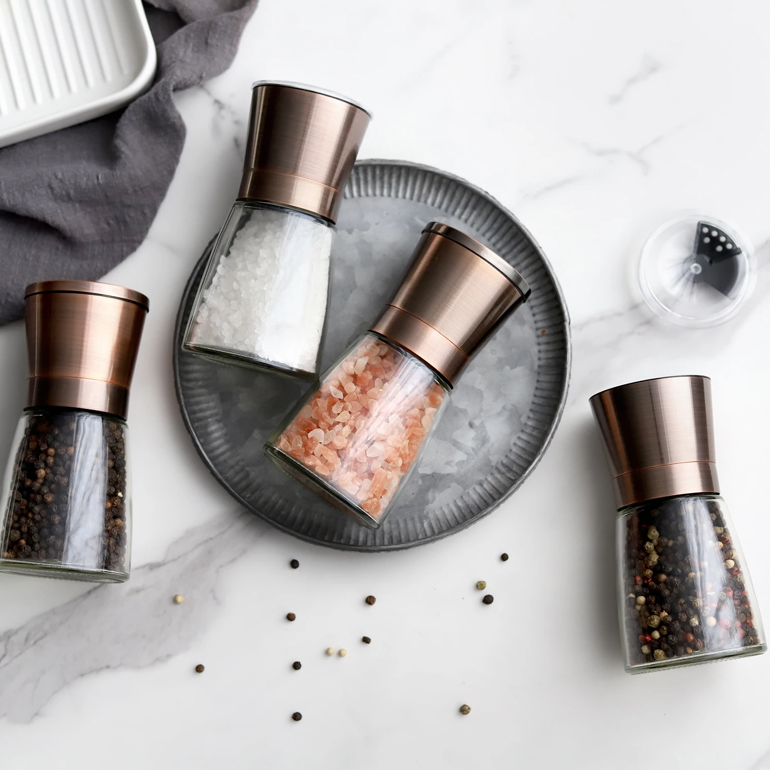 

Kitchen Gadgets Manual Salt and Pepper Mills Grinder Ceramic Conical Burr Dry Spice and Herb Mills Commercial Spics Grinders