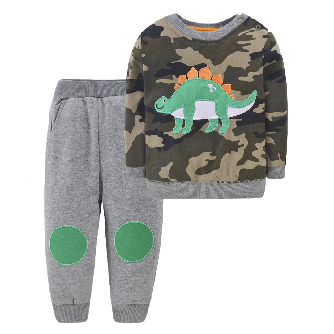 

2021 new style boy girl long sleeved 2pcs sets 100% organic cotton, Picture