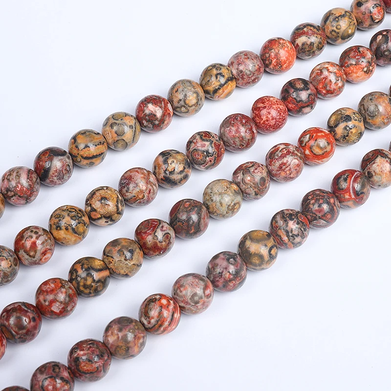 

Natural Leopard Skin Beads for DIY Jewelry Making 4-12mm Natural Leopard Skin Jasper Stone Loose Beads