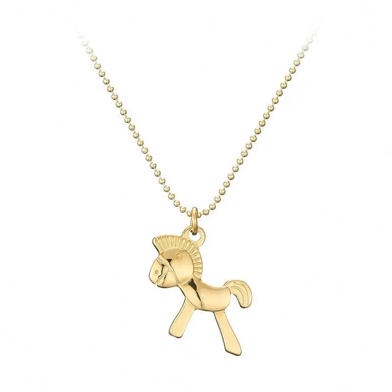 

Stainless Steel Fashion Jewelry Cute Pony Pendant Necklace, Gold color