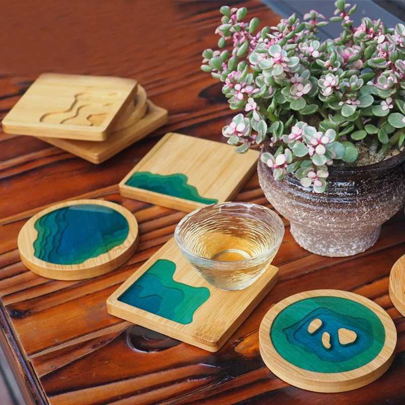 

Square Wooden Coaster Mold For Epoxy Resin Coaster Making Coffee Cup Mat Blank Wood Coaster Trays For Home Decoration DIY