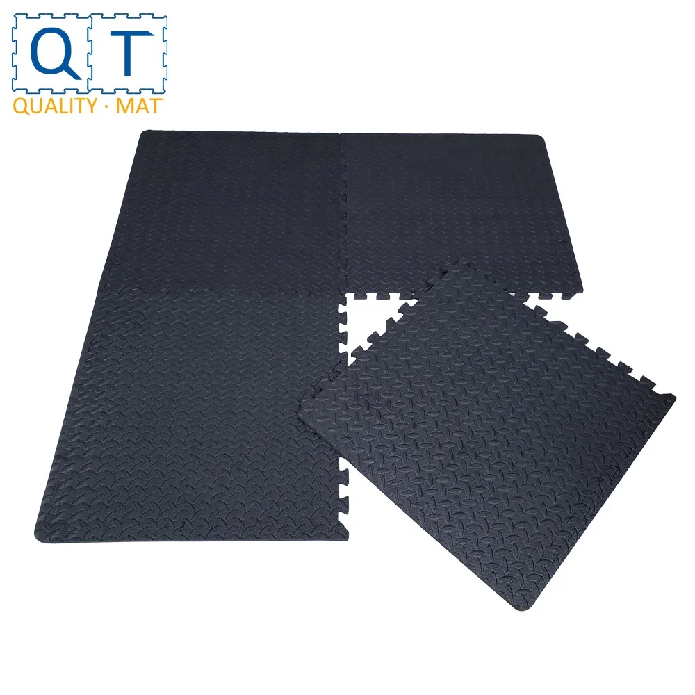 

QT MAT Non-toxic Odorless Formamide Below 200PPM  4pcs/set EVA Foam Leaf Texture Gym Puzzle Exercise Mat