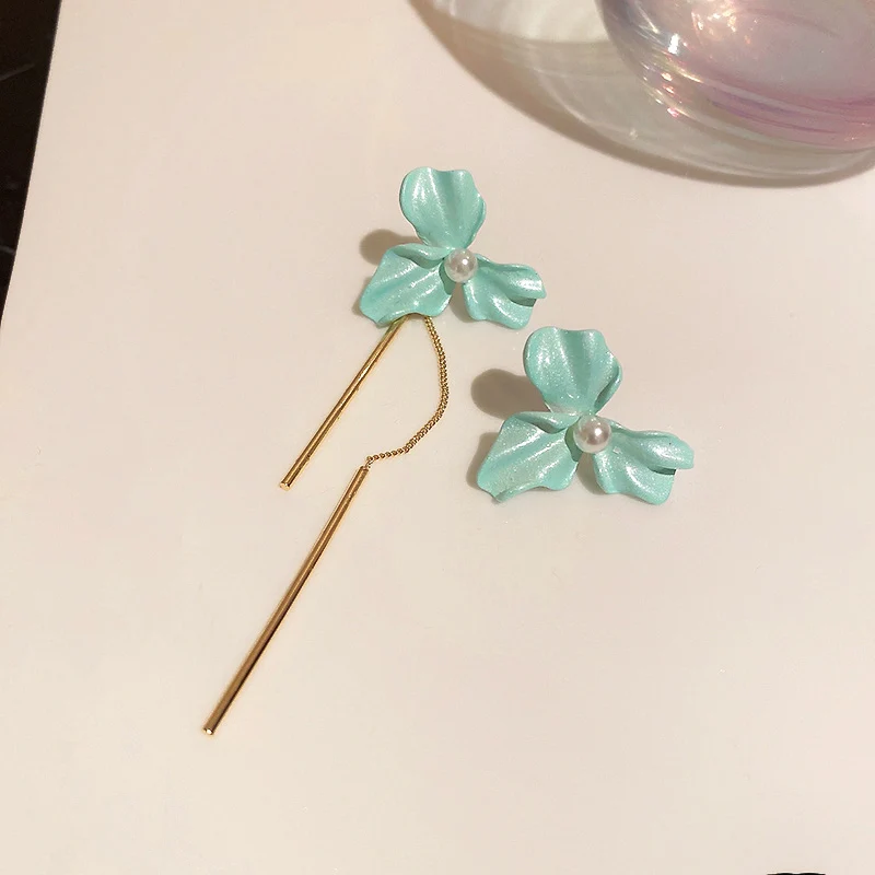 

new design blue flower cute earrings stud