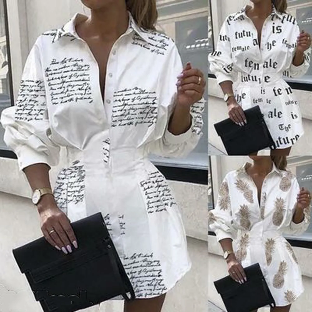 

Ebay New Style Ladies Fashion Printed Waist Shirt Casual Lantern Sleeve Shirt