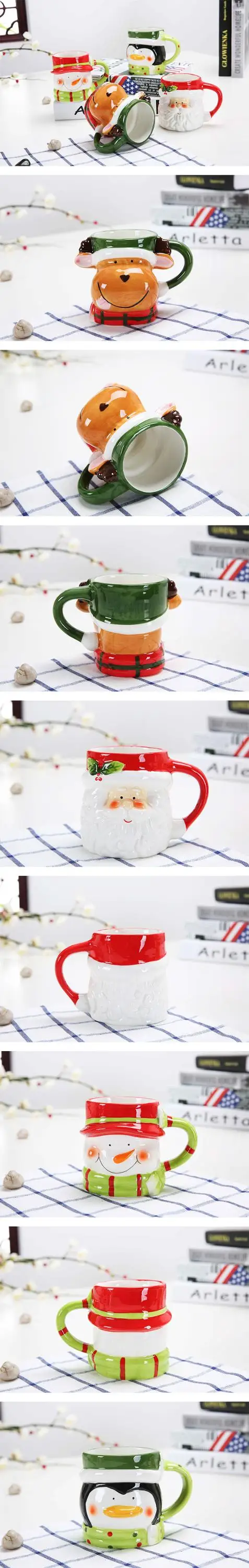 Christmas Mug 400ml Creative 3D Animal Modeling Couple Coffee Cup Breakfast Milk Cup Festival Gift Cup