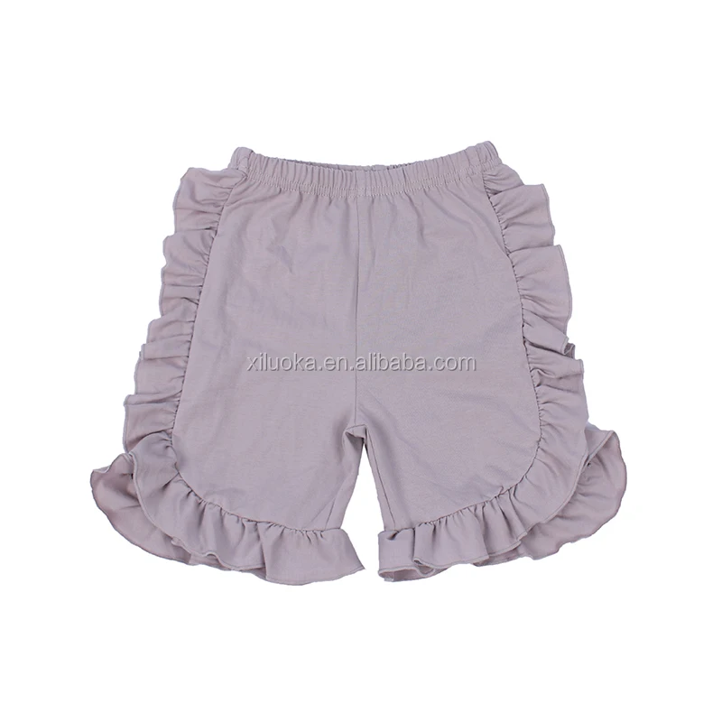 

Yiwu Factory Wholesale Clothes Soft Ruffle Baby Short Cotton Gray Girl Pants, Picture