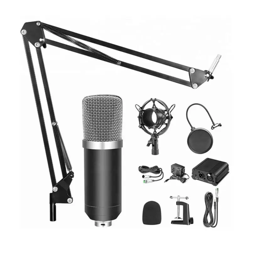 

BM-800+ Cardioid 30-16Khz Desktop Recording Studio Microphone Condenser Made In China, Black color