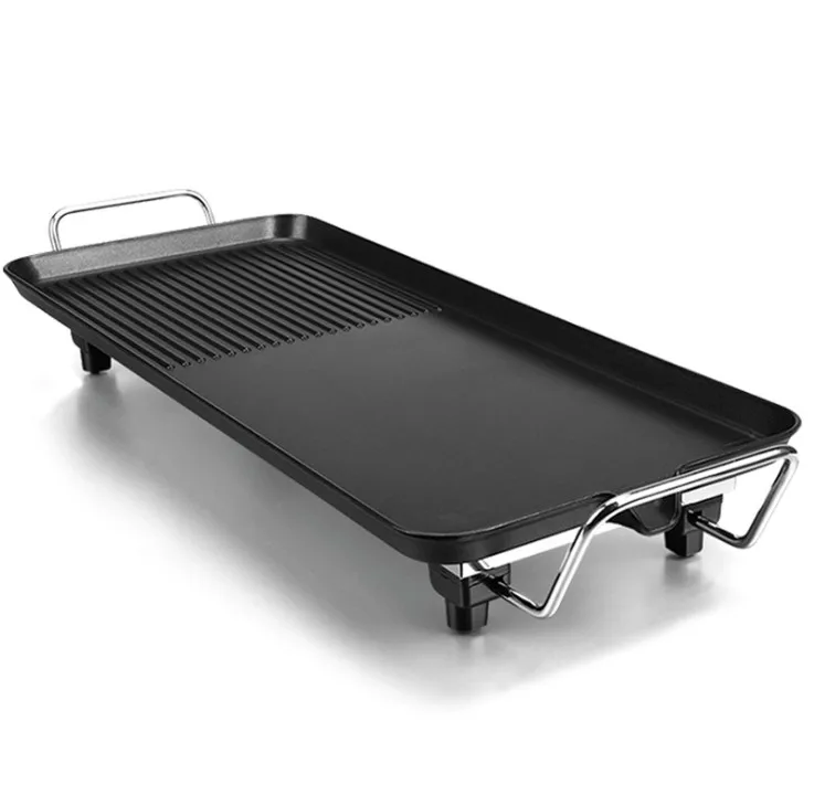 

Aluminum nonstick marble coating grill pan with induction cooker beef frypan Korean style Electric baking pan barbecue