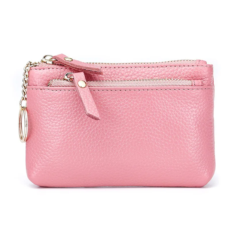 

Newest Luxury Women's Small Wallet Ladies Cute Clutch Purse Genuine Leather Card Holder Short Purse with Keychain