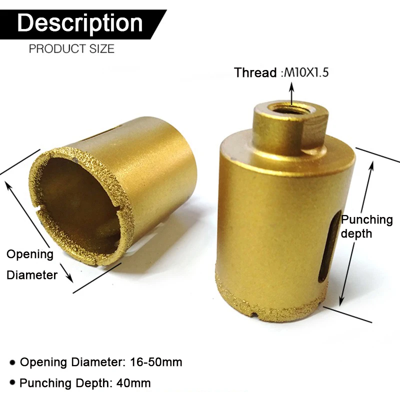 Factory Direct Sale Diamond Brazing Core Drill Bits For Dry Drilling marble Stone Hard Rock