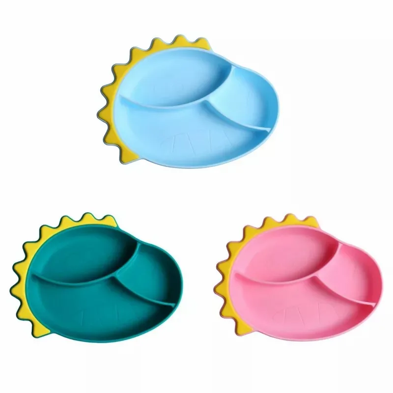 

Silicone Food Divided Suction Plate Free Sample Children's Tableware Bpa Free Kids Dinner Baby Silicone Plate