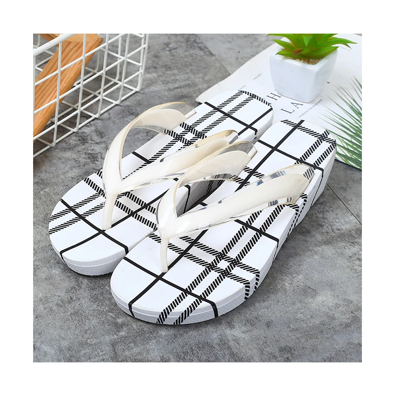 

Wholesale Thick Heeled Summer Slippers Women Thick Sole Trendy Indoors Outdoors Anti Slip Flip Flops, As picture