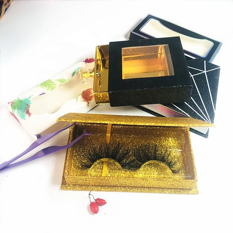 

New 100% Handmade Fake Eyelashes 3d Mink Eyelashes Private Label 25 mm mink eyelash vendors, Black color