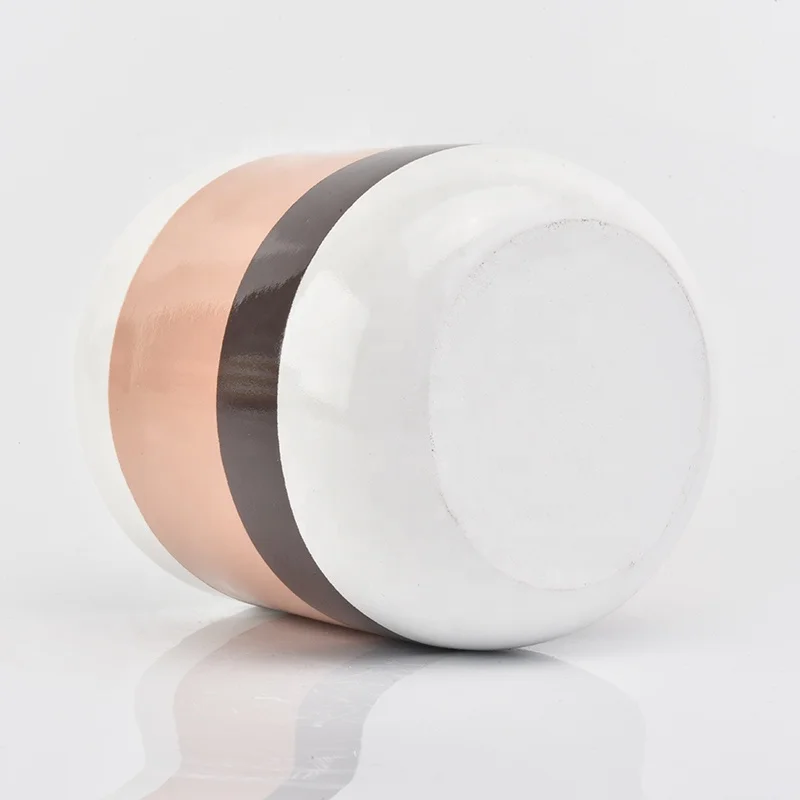 Luxury pink glazed ceramic candle vessels votive scented candle holder home decoration use