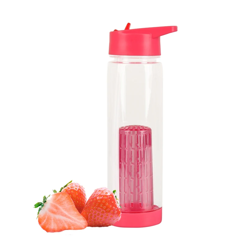 

Free Sample 500ml Plastic Bpa Free Tritan Fruit Infuser Juice Water Bottle with Filter, Black white or custom color