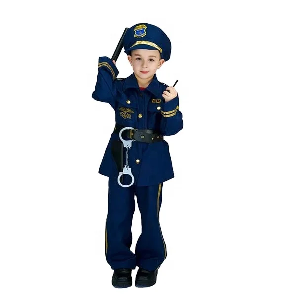 

Police Costume For Kids Halloween Party Cosplay Career Costume Cool Boy's Policeman Uniform