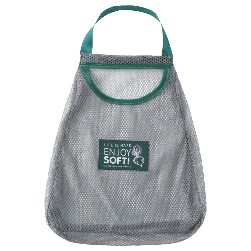 

Cotton Reusable Hanging Storage Mesh Bags for Vegetable and Fruit, Dark green