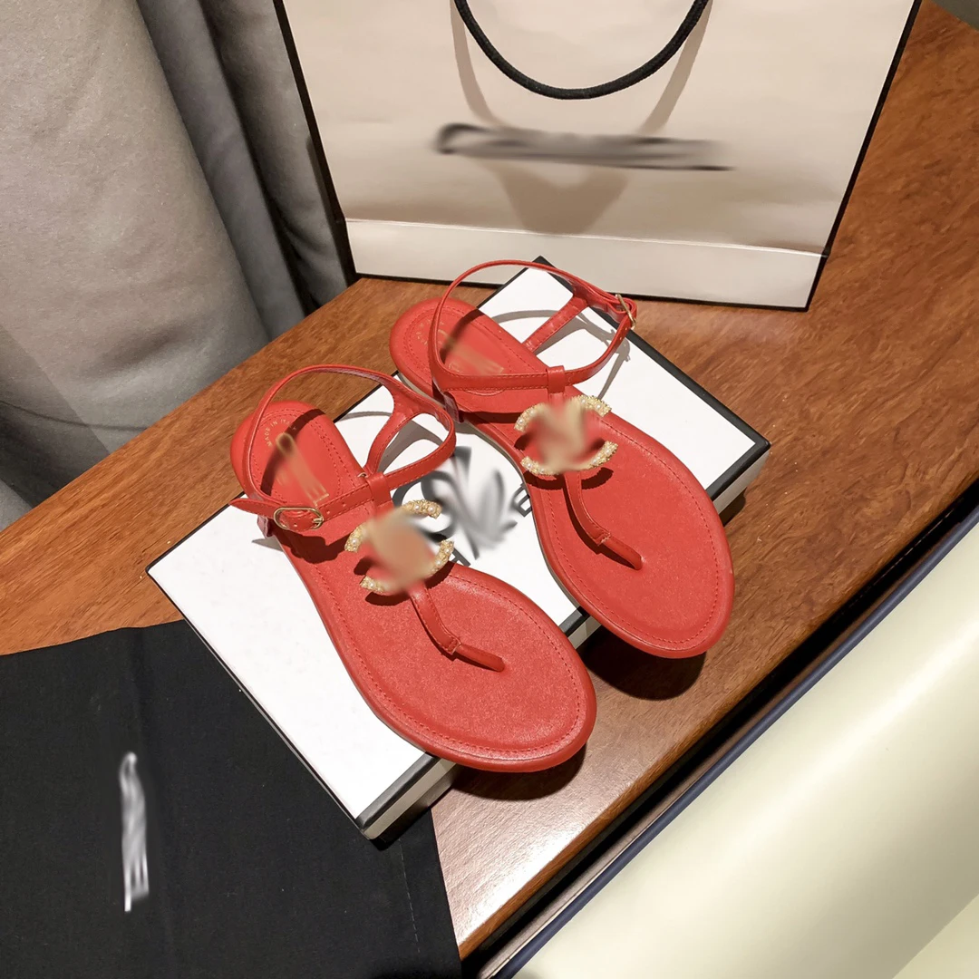 

High Quality Luxury Brand Sandles For Ladies Cc Designer Sandals Women Famous Brands Outdoor double C Casual low Heel Sandals, Picture