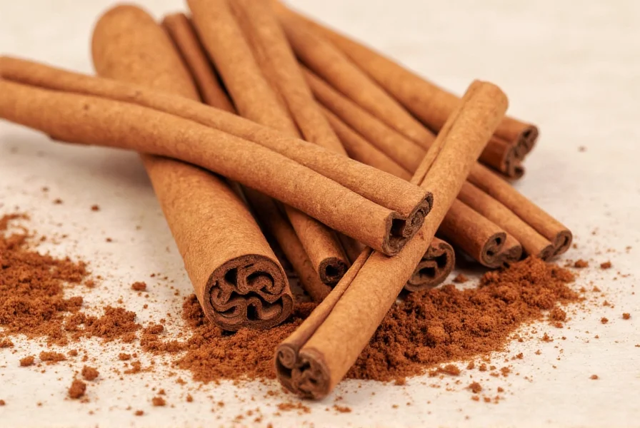 Spice rack with various cinnamon products