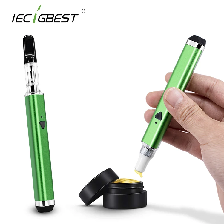 

2020 New products online shopping 400mah YOOL 2 in 1CBD wax vaporizer pen kit with 510 thread oil cartridge and quartz tip, Black/green