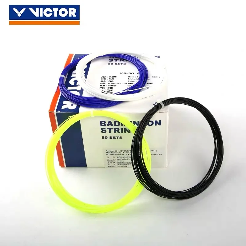 

VICTOR badminton racquet string VS-50/VS-100, White,blue,pink,yellow