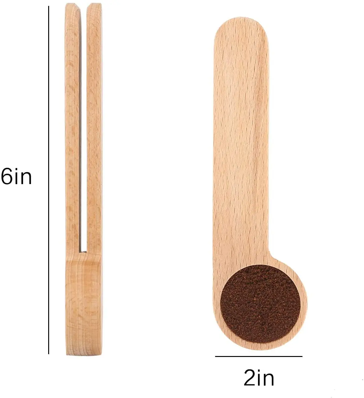 

Bamboo Spoon Measuring Tools Wood Coffee Scoop Tea Coffee Bean Clip Gift Measuring Spoons