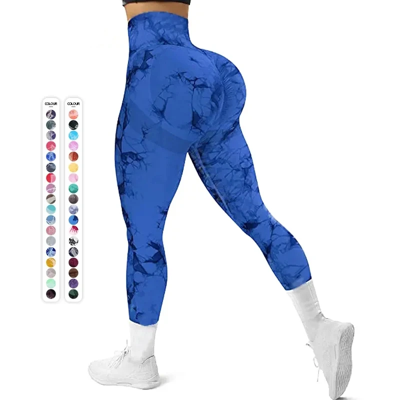 

Wholesale Custom Sport Pants Gym Fitness Legging Seamless High Waisted Gym Scrunch Butt Lifting Tie Dye Women Fitness Leggings