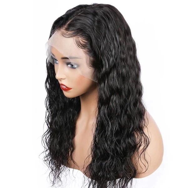 

Long Deep Parting 370 Wig 6 In At Front, Natural Wave 100% Brazilian Raw Virgin Remy Human Hair Pre Plucked 370 Lace Wig