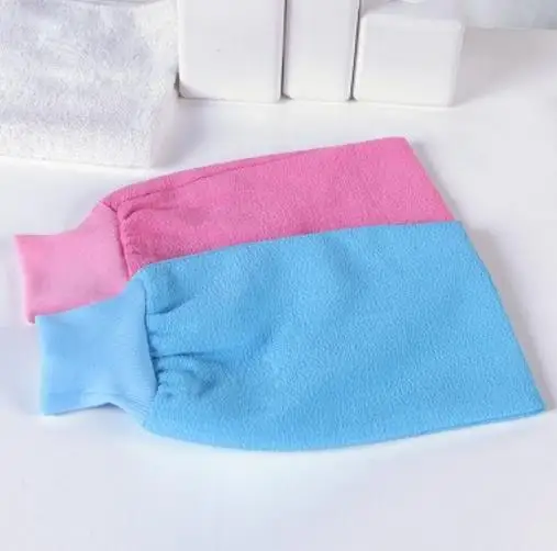 

Good quality fashion soft 100% viscose bath glove shower scrubber body clean exfoliating spa massage, Blue/pink/black