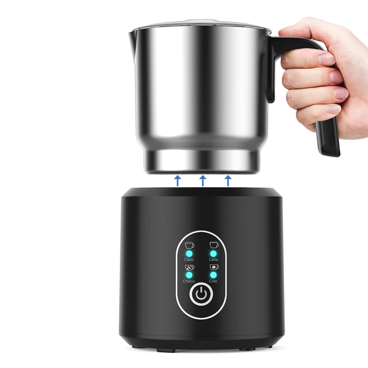 

Amazon Top Seller Fully Automatic Stainless Steel Cup Electric Coffee Steamer Milk Frother, Black, white