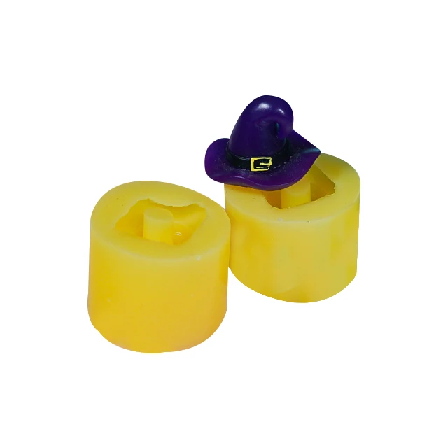 

Pointed cap hat silicone straw topper mold for straws, Yellow