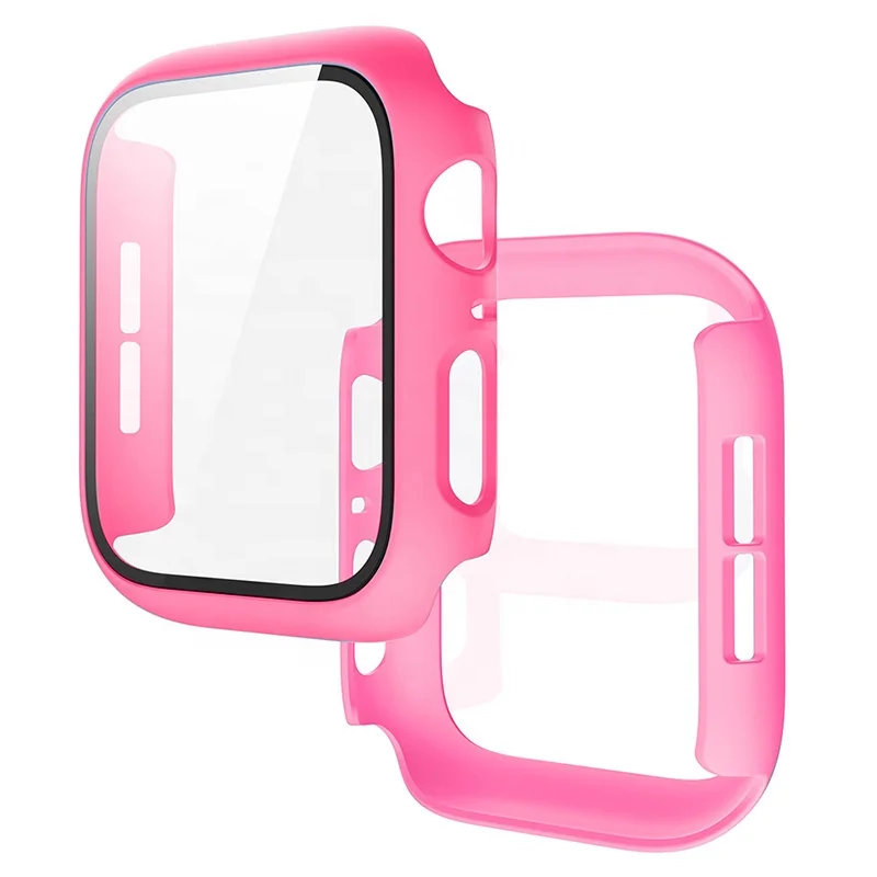 

Compatible for iWatch 40 44mm Screen Protector with Tempered Glass Case Snap On Cover for Apple Watch Series 6 5 4, Optional