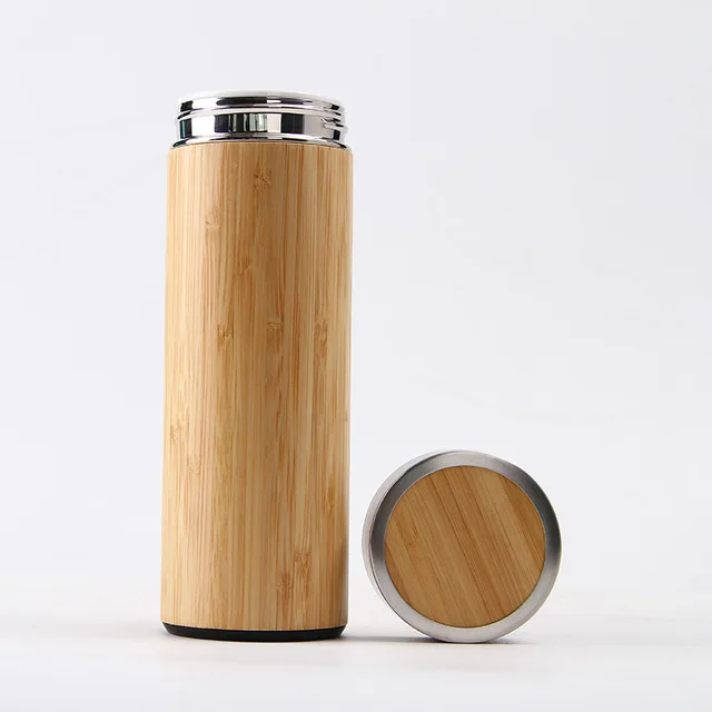 

Seaygift eco friendly bamboo tea infuser cup vacuum flask thermos drink cup insulated bamboo stainless steel water bottle, Black/white/red/silver/gold
