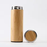 

Seaygift eco friendly bamboo tea infuser cup vacuum flask thermos drink cup insulated bamboo stainless steel water bottle