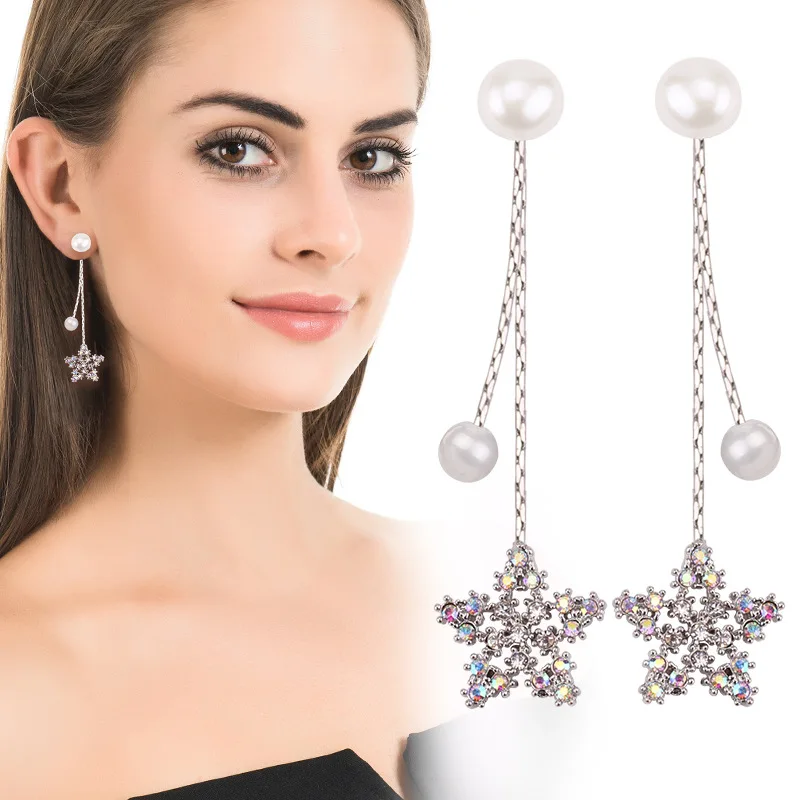 

Euro-American Minimalist Korean Jewelry Geometry Circle Triangle Pearl Earrings Simple Earrings