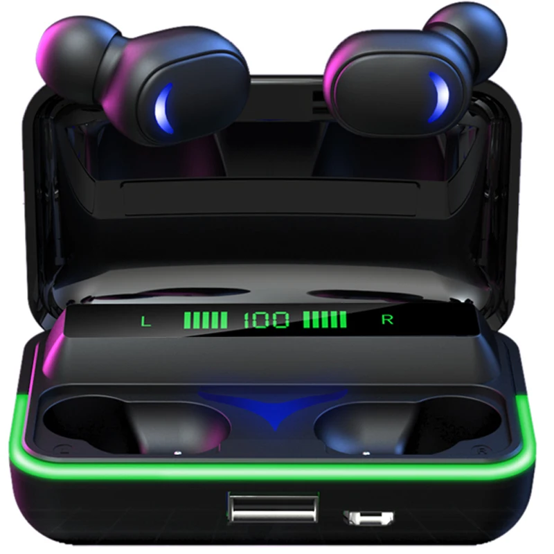 

High quality earphones & headphones HiFi Stereo gaming in-ear earphones E10 tws powerbank earbuds