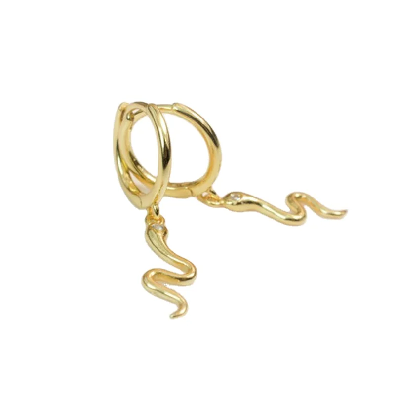 

Light Luxury Fashion Golden Snake-shape S925 Sterling Silver Earrings