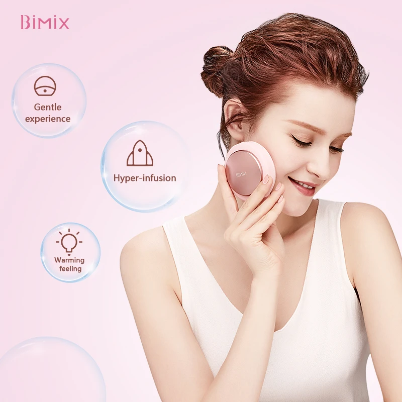

Bimix Sonic Facial Cleansing Brush Massager USB Rechargeable Electric Soft Silicone Face Skin Care Tool for Sensitive Skin, Cherry pink and ome