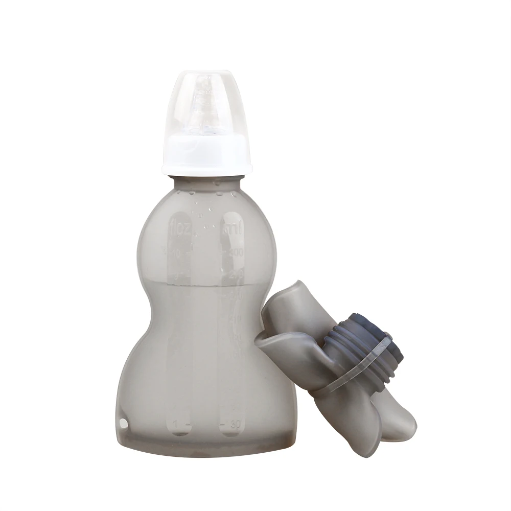 

Dropshipping Eco Friendly Platinum Silicone Breast Milk Storage Bags Pouch With Baby Pacifier And Pump Adapter Connectors, Pink, grey, white