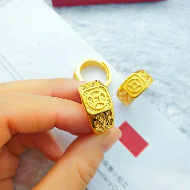 

Ring Brass Plate Ring Exquisite Jewelry Imitation Gold Men'S Jewelry