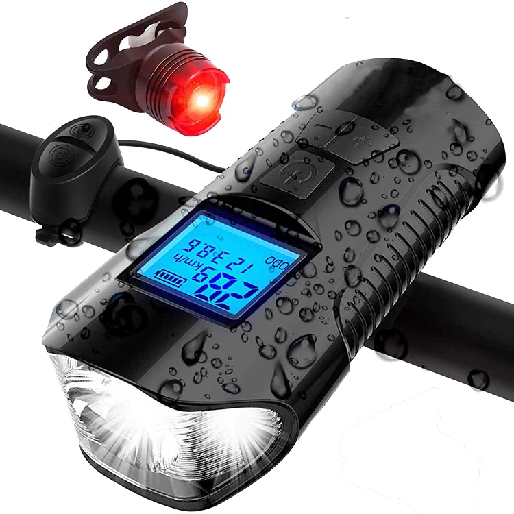 

Cycle Accessories Set USB Rechargable Waterproof 5 Modes Mountain Front And Tail Led Bike Light Bicycle Lamp, Black